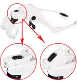 Head Mount Magnifier, Bysameyee Lighted Magnifying Headband Glass Loupe Visor with 2 LED Light for Close Work, Jewelry Work, Watch Repair, Arts &amp; Crafts, Reading Aid