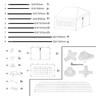 Gazebo Outdoor Camping Wedding Tent Side w/Wall & Window Folding Canopy