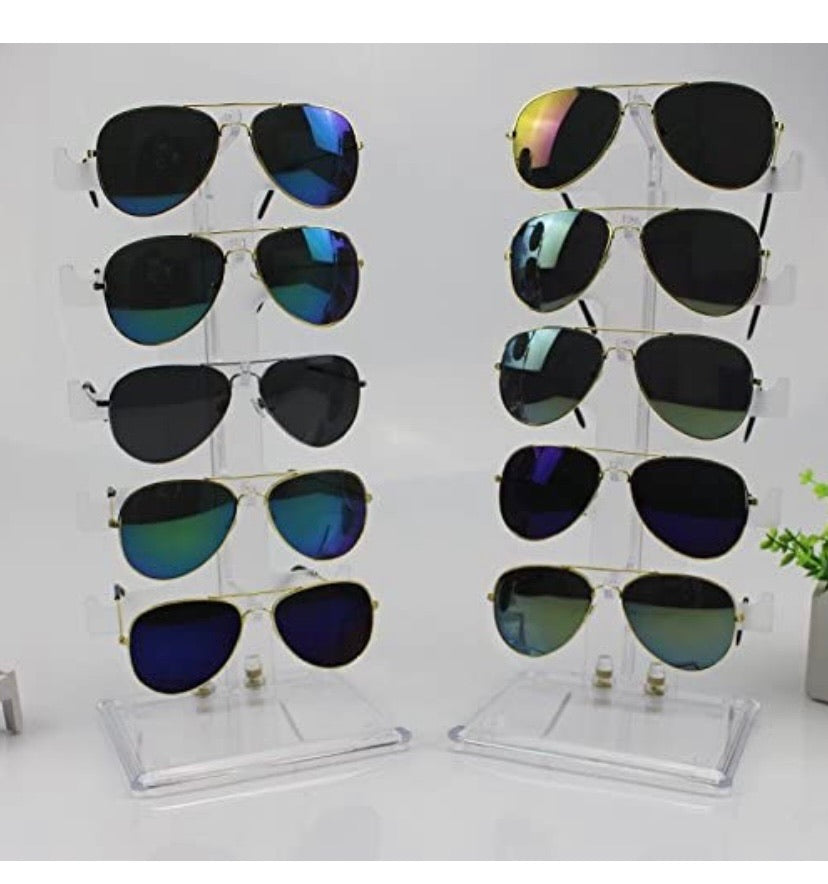 Acrylic 5 Pair Sunglasses Display Rack Holder Glasses Sale Show Eyewear Organizer Display Stand