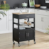 Modern Kitchen Island Storage Trolley Portable Table Workbench Cart