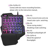 RGB Backlit Wired Gaming One Hand Keyboard