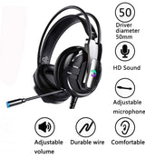 Proxima Direct Gaming Headset Headphone, headset with microphone&LED Light For Laptop Computer, PS4,Cellphone, 3.5mm Stereo Wired Over Ear Gaming Headset Comatible with PC/Laptop/Xbox 360/Xbox One