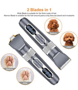 Dog Clippers 2 in 1, Cordless Pet Clippers with Small Trimmer Blade, Eocean 13 Pcs Pet Dog Grooming Kits with Detachable Blades, Dog Trimmer with Nail Tools, 5 Speeds