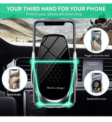 Wireless Car Charger 15W Max Fast Charging Car Mount, Infrared Sensor Auto-Clamping Smart Car Phone Holder Compatible with iPhone 11/11 Pro/11 Pro-Max/XS/X/8, LG V30/V35, Samsung Note 10/S10+/S9, Huawei P30 Pro (Black Silver)