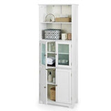 Bathroom Cabinet 4-Door Storage Shelf Tall Cupboard Pantry Kitchen 163CM