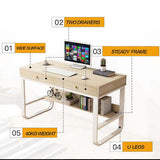 Computer Desk Study Home Office Table Student Drawer Workstation Storage