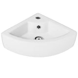 Bathroom Corner Ceramic Vessel Sink Wash Vanity Basin Bowl Counter Top White