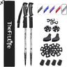 Nordic Walking Trekking Poles - 2 Packs with Antishock and Quick Lock System, Telescopic, Collapsible, Ultralight for Hiking, Camping, Mountaining, Backpacking, Walking, Trekking