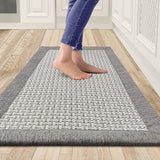 Kitchen Floor Mats, Anti Slip Kitchen Sink Absorbent Rugs and Mats, Non Skid Kitchen Floor Mat, Non Slip Standing Mat Washable (Grey)